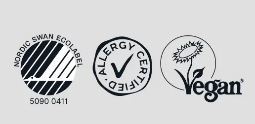 Marks og significance: Shield Dryplus is Tripple Certified with documented effect